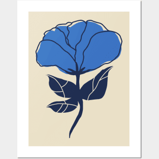 Sketchy Blue Flower Posters and Art